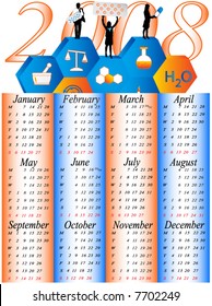 Illustration of calendar for 2008. year