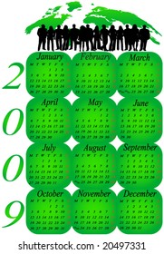 Illustration of calendar for 2009. year