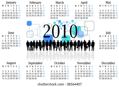 Illustration of calendar for 2010. year