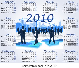 Illustration of calendar for 2010. year