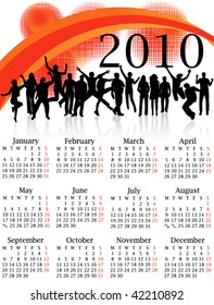 Illustration of calendar for 2010. year