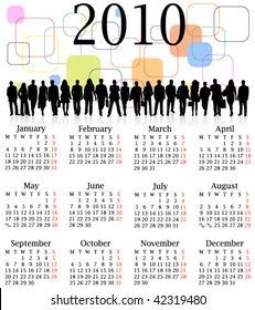 Illustration of calendar for 2010. year
