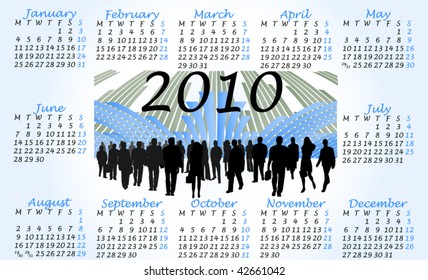 Illustration of calendar for 2010. year