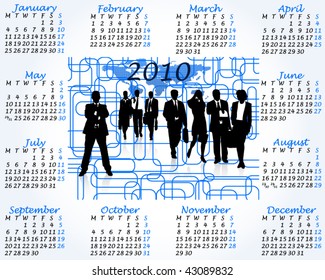 Illustration of calendar for 2010. year