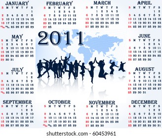 Illustration of calendar for 2011. year