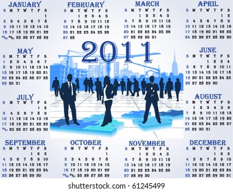 Illustration of calendar for 2011. year