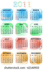Illustration of calendar for 2011. year