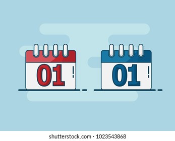 illustration of calendar flat design vector background