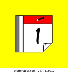 ILLUSTRATION OF A CALENDAR, IN THE FORM OF A ONE DATE. SUITABLE FOR THE NEED FOR POSTER TEMPLATE AND OTHERS RELATING TO DATES
