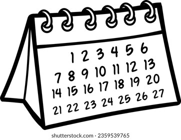 illustration of Calendar isolated on white