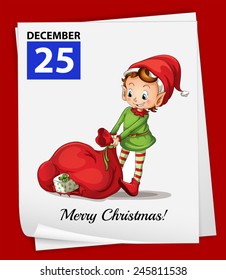 Illustration of a calendar on christmas day