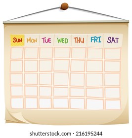 Illustration of a calendar on a white background