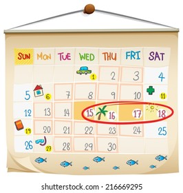 Illustration of a calendar on a white background