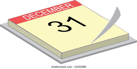 illustration of a calendar showing the 31 of december
