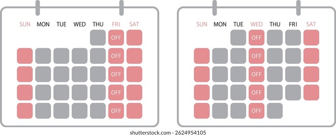Illustration of a calendar showing a three-day work week