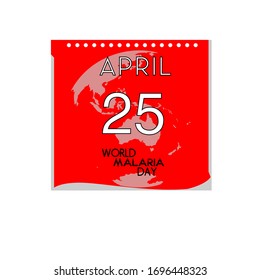 illustration calendar of world malaria day that be held on 25 april every year