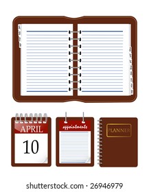 an illustration of calender and notebook