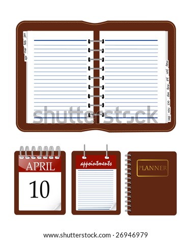 an illustration of calender and notebook