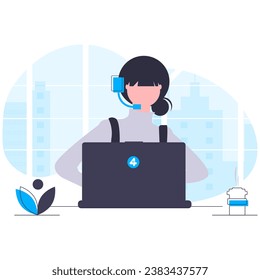 illustration of a call center