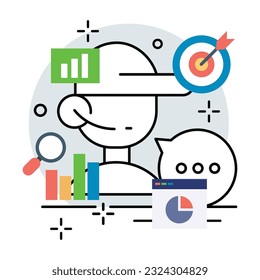 Illustration der Design-Center Call. Vektordesign