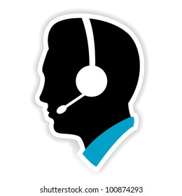 illustration of call center executive on white background