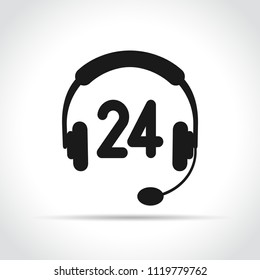 Illustration of call center icon on white background