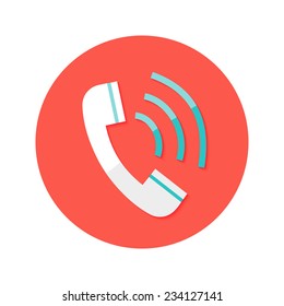 Illustration of Call Headphone Circle Flat Icon
