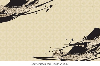 Ilustración del material de fondo táctil de tinta caligráfica