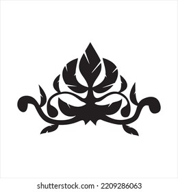 Illustration of a calligraphy ornament in the form of an elegant chair, usually for a wedding