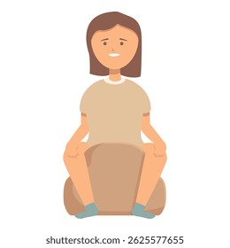 Illustration of a calm woman sitting crosslegged in meditation pose