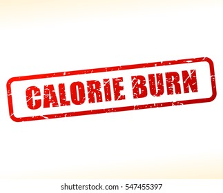 Illustration of calorie burn text buffered on white background