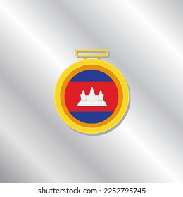 Ilustración de la plantilla de la bandera de Camboya