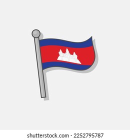 Ilustración de la plantilla de la bandera de Camboya
