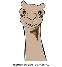 Illustration of camel. Arabian camel has a single hump.