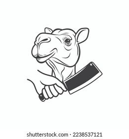 illustration of camel butcher, vector art.