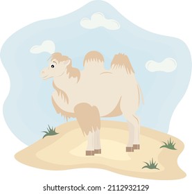 illustration of a camel in desert