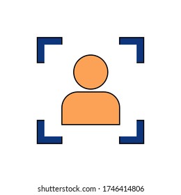 Illustration of camera autofocus. Vector illustration of photography. Can be used for stickers and icons.