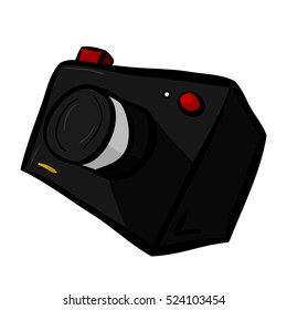 Illustration of a camera in cartoon style. Vector illustration  on white background.