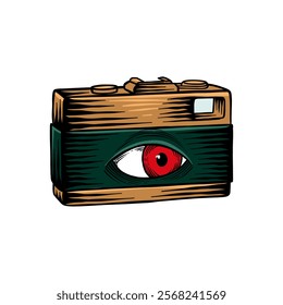 illustration of a camera having eyes