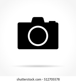Illustration of camera icon on white background