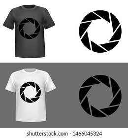 Illustration of Camera Lens tshirt print, vector illustration