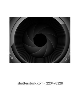 Illustration of Camera Lens. Vector. 