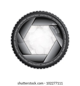 Illustration of camera shutter isolated on white