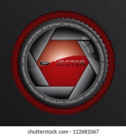 Illustration of camera shutter on polygon texture