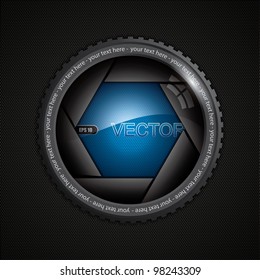 Illustration of camera shutter on polygon texture