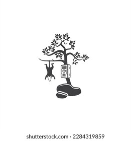 ilustración de la cámara trampa, arte vectorial.