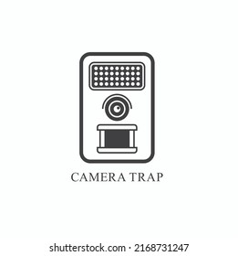 illustration of camera trap, camera for the wild, vector art.