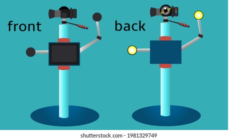 Illustration einer Kamera und eines Stativs