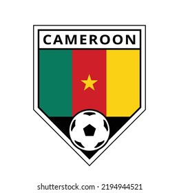 Illustration of Cameroon Angled Team Badge for Football Tournament