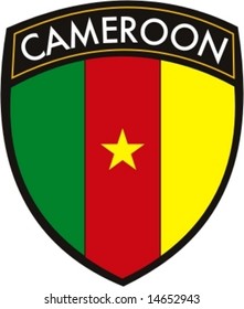 illustration of cameroon crest flag VECTOR,  with green red and yellow. one star in middle